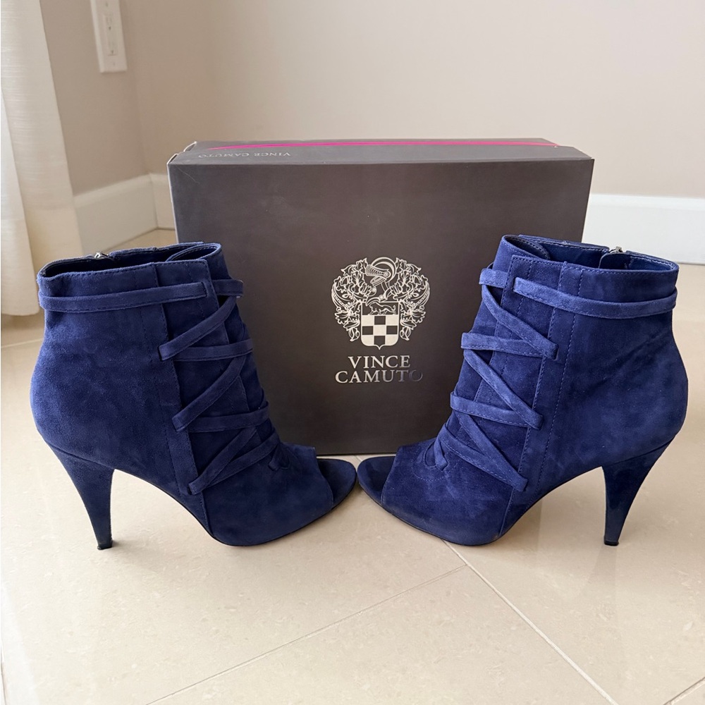 Vince Camuto Women's Blue Suede Ankle Booties